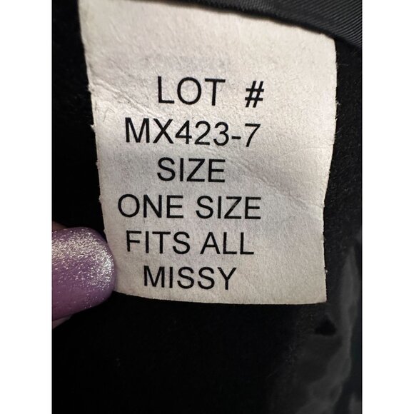 TRILOGI Vtg Coat Cape Wool with Fur Mink Trim Tail Scarf Black One Size Missy - Picture 4 of 7